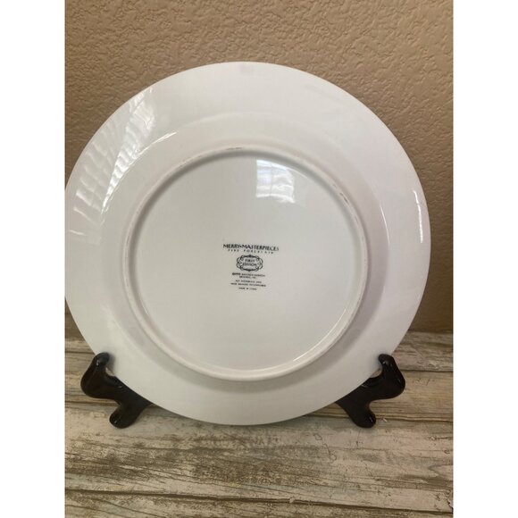 Merry Masterpieces Fine Porcelain Dessert Plates American Collection Set of 4 - Picture 5 of 16